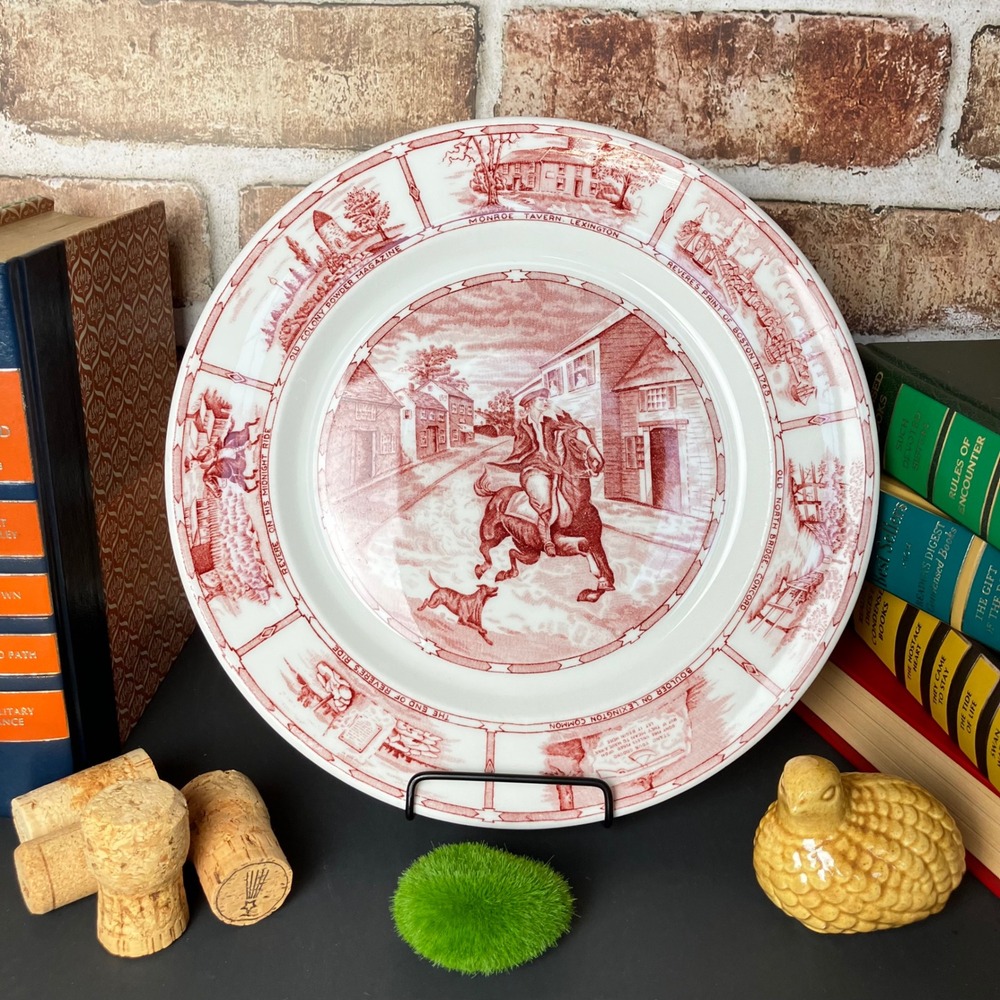 Vintage Walker China Paul Revere Midnight Ride Plate Clarks Restaurant Cleveland